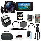 Sony HDRCX900/B HDRCX900B HD Video Camera w/ 1" sensor and 3.5-Inch LCD + Two Sony 64GB SD Card + Ti