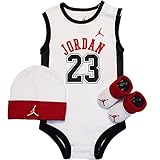 NIKE(ナイキ)エア・ジョーダン ホワイトJORDAN23エアジョーダン(JUMPMAN)ノースリーブボディスーツ3点セット 6-12months（身長約70-80cm） [並行輸入品]