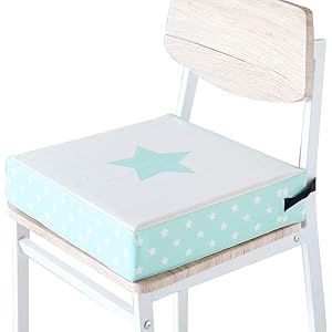 PUPPAPUPO 大判高さ調節お子様用クッション 【one starアクア】 お手入れ取り付け簡単 ネット限定