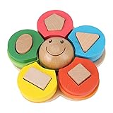 ベビーキッズ教育 木製花 セット おもちゃ認識幾何ネストブロック ソートパズル玩具