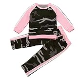 MIOIM 子供服 長袖 ベビー シャツ ズボン セットアップ 迷彩服 ブラウス ロングパンツ 上下セット 女の子 パジャマ カジュアル 2セット