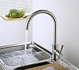Aquafaucet単一穴ニッケルブラシ仕上げシングルレバーキッチンシンクバー蛇口ミキサータップ 4114