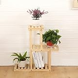 フラワースタンド木製の着陸多層棚単純なリビングルームバルコニー室内フラワーポットシェルフ (色 : B)