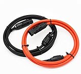 1組ブラックとレッド　10AWG　MC4　5FT　ソーラーパネル延長ケーブル ソーラーケーブル　ソーラー延長ケーブル　メスとオスコネクター