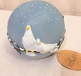 新しい4 "ペアDoves冬雪シーンLighted樹脂Globe Orb