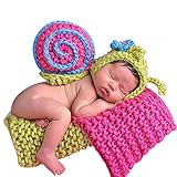 AmazingDeal ベビー 撮影服 記念写真 赤ちゃん 年賀状 可愛い 寝相アート ニット帽子セット カタツムリ 新生児 出産祝い