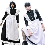 [TUTUJI] メンズ メイド服 男女兼用 大きいサイズ メイド コスプレ コスチューム 男性用 衣装 ハロウィン 仮装 (XL)