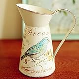 VANCORE(TM) Parisian Theme Shabby Chic Mini Metal Vase Pitcher for Home Decoration [並行輸入品]