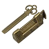 Jewelry Box Drawer Vintage Carved Bird Flower Leaf Padlock Lock with Key [並行輸入品]