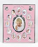 Concepts Baby My First Year Pink Metal Picture Frame With Bow And 12 Oval Picture Slots by Concepts