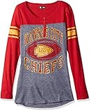 NFL Kansas City Chiefsレディースc7733lトリブレンドジャージー長袖ヘンリーT、レッド、M