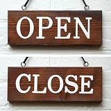 チェリー材のオープン看板 (横型30cm) 集成材 木製 金具付 プレート 営業中 英語 OPEN 壁掛け 準備中 店舗 商い中 リバーシブル 案内板 シンプル
