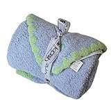 kashwere カシウエア BB-67-170-30 BABY BLANKET ＆ CAP ベビーブランケット 縁取＆キャップ Blue/Green ブルー×グリーン [並行輸入品]