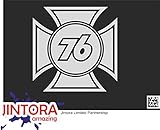 JINTORA ステッカー/カーステッカー - iron cross 76 - 鉄十字76-98x99 mm - JDM/Die cut - 車/ウィンドウ/ラップトップ/ウィンドウ - シルバー
