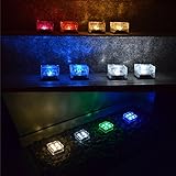 ソーラーライト LED, TECBOX ガーデンライト 屋外 装飾 [ 4 個セット IP67防水 省エネ 多色 自動充電\点灯] 氷塊型 地中埋込型 おしゃれ スポットライト, バルコニー、バー、ス