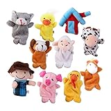 Fenteer ベルベット製　10個入り　かわいい　農場　動物たち　指の人形　子供 　知育玩具　 カラフル