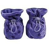 北欧デンマーク発！MELTON(メルトン)水玉 高級 ベロア ブーティー パープル 18か月 - 24か月 22-23