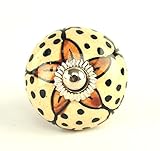Ornate colorful floral Ceramic knobs for cabinets & cupboards - hand painted pulls