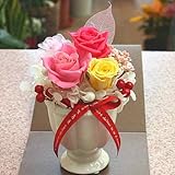 バラの花のプリザーブドフラワー　クリアケース付き お祝い 誕生日・記念日にプレゼント
