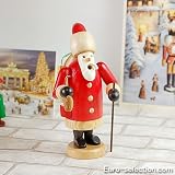 クリスマスオーナメント　パイプ人形 サンタ　赤　ドイツの木のおもちゃ[スモーキー][スモーカー]