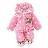 bibicola冬幼児ロンパース子供服漫画ソフト暖かい厚手服 7-9 months ピンク