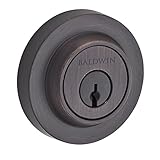 Baldwin SCCRD112 Reserve Single Cylinder Contemporary Round Deadbolt in Aged Bronze Finish [並行輸入品]