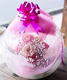 バルーンフラワー バースデー 用 ピンク 系 （ 生花 が バルーン の中に入ったバルーン フラワー ) サプライズ ギフト