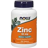 Now Foods Zinc Gluconate 50mg Tablets, 250-Count