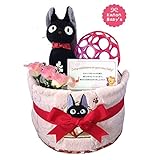 出産祝いに魔女の宅急便 ジジのおむつケーキ ジブリ 女の子/赤ちゃん/内祝い/誕生日プレゼント/ギフトセット/ダイパーケーキ (パンパースM18 （1歳のお誕生日プレゼント用に）)
