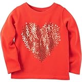 Carter's(カーターズ) フレンチテリーゴールドハートトップ レッド トップス長袖Tシャツ 12ヶ月【並行輸入】