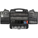 Coolshare 137個入り PTA セット HSS 片角 ロール鋳造 ブラック らせん状 スパイラルビットドリル