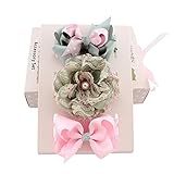 赤ちゃん カチューシャ ピンク 女の子 ヘアバンド リボン 花 髪飾り出産祝い 誕生日 プレゼント
