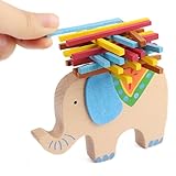 MyのカラーSmallバランスビームToy Elephant Camel Wooden Blocks – 耐久性教育ギフトとしてライト – パズルゲーム