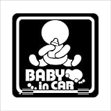 ノーブランド 黒 赤ちゃん＆哺乳瓶 BABY in CAR シール ステッカー デカール