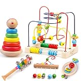 ベビークラシックおもちゃの子供木製のローラーコースタービーズ早期学習教育玩具 - 迷路おもちゃビーズ ( Color : F )
