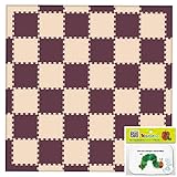 リトルプリンセス Little Princess 抗菌フロアーマット ツートンカラー ベージュ&ブラウン (正方形マット36枚、エッジマット16枚、コーナーマット8枚)、Bitattoはらぺこあおむし