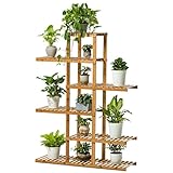 IAIZI バンブープラントシアター - ナチュラルハードウッドの6ティアハーブ＆植物劇場/理想的なガーデナーズギフト