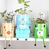 4個/ロットラブリーアーマードペット盆栽クリエイティブ動物ロボット会社のデスクホームWCP15089のための種子と土壌とポットを形