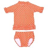 Ruffle Butts ラッフルバッツ Ruffled Swimwear スイムウエアコーラルポルカドット 水着 キッズ [並行輸入品]