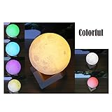 alotmカラフルな3d印刷Moonlightナイトライト、クリエイティブ省エネデスクランプUSB充電ナイトライト明るさ、ホームデコレーション、タッチコントロールライトベビー夜ライト A300260