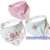 ベビー 三角 バンダナ スタイ よだれかけ 綿100％ (3枚組セット) 12