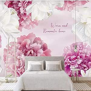 Qudmst 写真の壁紙 ピンクパープルモダンミニマリストグラデーション花柄背景壁カスタム大壁紙 大壁画 3d部屋の壁紙 風景 250x175cm Diy 工具 ガーデン Amazon