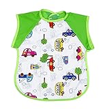 夏用コットン防水半袖ビブ赤ちゃん給食スモックカー、1?3年