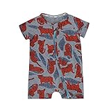 Lutents ベビー服 ロンパース カバーオール 半袖 トラ柄 女の子 男の子 カジュアル 快適 着心地良い 歩行服 パジャマ 新生児 出産祝いプレゼント 可愛い オシャレ