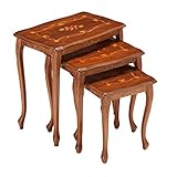 ヴェローナクラシック 猫脚 象嵌 ネストテーブル 3点セット