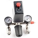 空気圧縮機の圧力スイッチコントロールバルブ圧力計と圧縮空気クイックカップリング