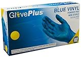 AMMEX - IVBPF44100-BX - Vinyl Gloves - GlovePlus - Disposable Powder Free Non-Sterile 4mil Medium Bl