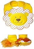 Baby Aspen BA15031NA Chomp and Stomp Lion Bib and Booties Gift Set
