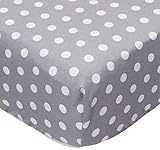 SheetWorld Fitted Sheet (Fits BabyBjorn Travel Crib Light) - Polka Dots Grey - Made In USA by sheetw