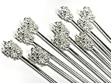 and.A かんざし 簪棒 140ｍｍ 10本セット ハンドメイド用金具 土台 一本挿し ハンドメイドパーツ 材料 (シルバー)
